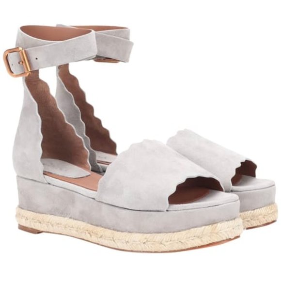 CHLOE grey lauren platform espadrille sandal - Picture 2 of 9